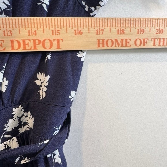 GAP Maternity Navy Blue Floral Baby Shower Feminine Midi Day Dress Size Small - Picture 7 of 8